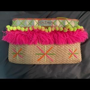 Adorable straw Lily clutch